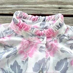 VTG 80s Ruffled Romantic Victorian Button Down